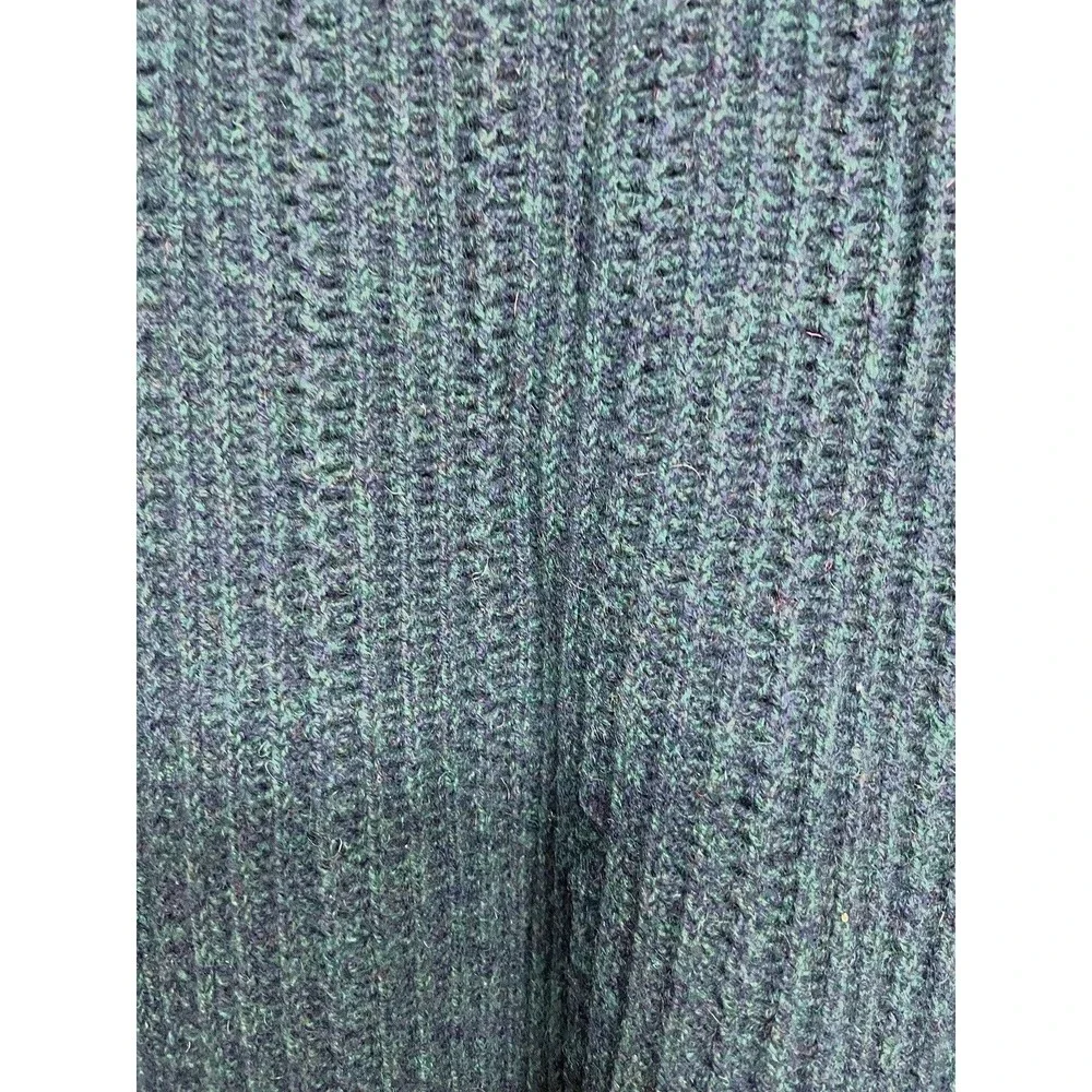 Vintage Woolrich Full Zip Up Ribbed Sweater Navy Marl 100% Wool Men’s Size Large